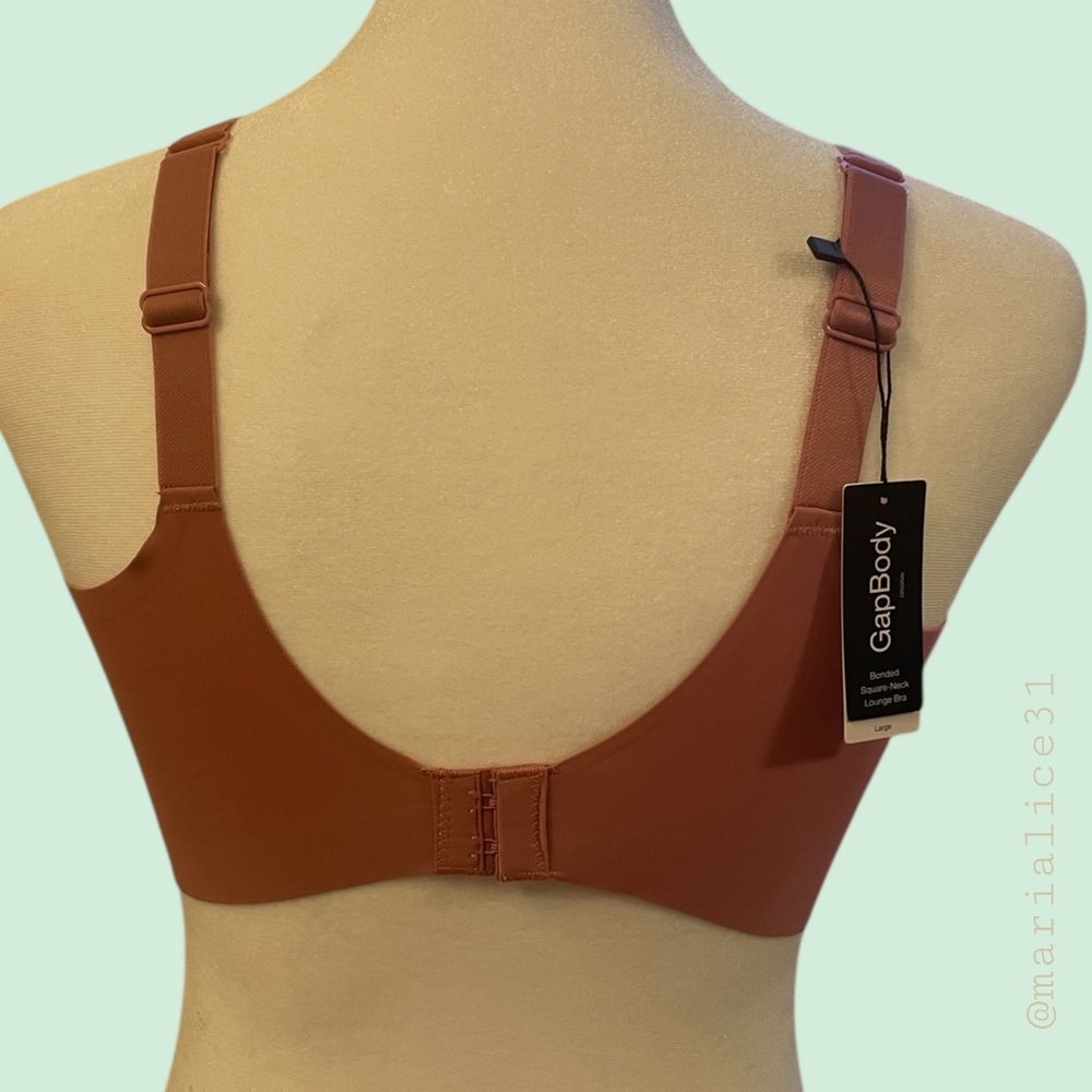 GapBody Bonded Square-Neck Seamless Lounge Bra. Wireless. Pink. Large. NWT. - Picture 6 of 11